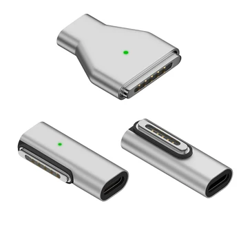 Магнитен индикатор адаптер USB C PD Адаптер Бързо зареждане Type-C Конвертор за Magsafe за MacBook Air/Pro 2021-2023