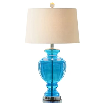 Модерна и креативна настолна лампа от синьо стъкло, хотел, клуб, Средиземноморската лампа, дизайнерски модел, прикроватное украса за спални