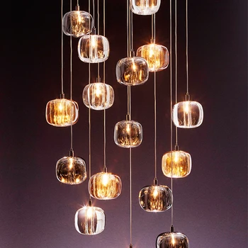 Модерна кристален led художествена полилей за стълба, хол, Висящи лампи с хрустальным топката в стая, Островни осветителни тела за кухня