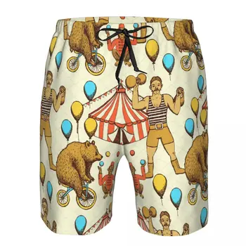Мъжки шорти за плуване, бански костюм с цирковыми мечките, Мъжки бански, Бански костюм, плажно облекло, бордшорты