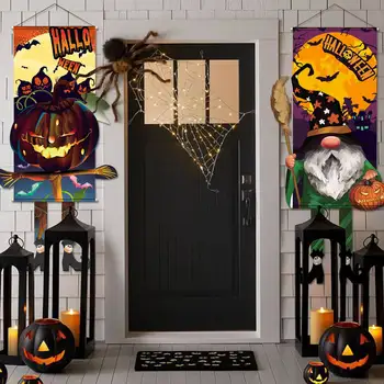 На Вратата На Хелоуин Висят Знамена, Висулка във формата на Униформи Тиква, Честит Украса за Хелоуин За Дома, Фестивал на Призраци, декорация за партита на Ужасите