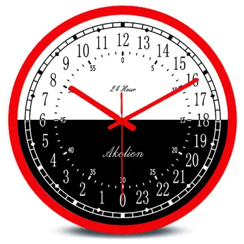 Най-новият дизайн на 24-часов циферблат, стъпка 12 см, цветна рамка, съвременни модни декоративни кръгли стенни часовници