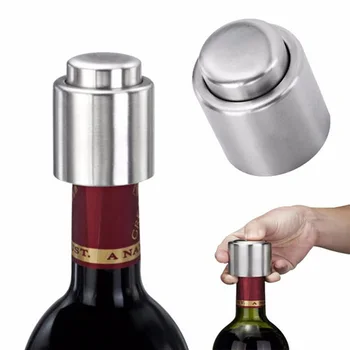 Накрайник за червено вино от неръждаема стомана вакуумно покритие за винени бутилки инструмент за запечатване на опазване на капачката на бутилката, за кухненски аксесоари