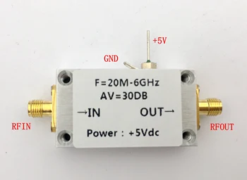 Нов радиочестотни усилвател с честота от 20 Mhz до 6 Ghz, усилвател с ниско ниво на шум LNA 30 db