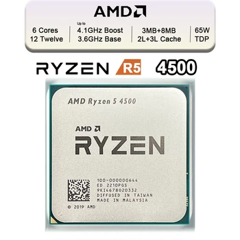 Новият Процесор на AMD Ryzen 5 4500 R5 4500 6-Ядрени 3.6 Ghz 12-Стрийминг на 7-НМ 65 W Cpu Gamer CPU с процессорным жак AM4 Ryzen процесор 프로세서
