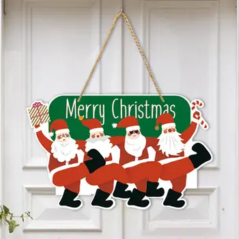 Окачен знак на Дядо Коледа Празничните коледни вратите знаци на Дядо Коледа за вътрешни и външни декорации, завеси за предните врати