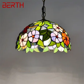 Окачен лампа в стил Тифани, съвременна led крушка, творчески осветителни тела, декоративни растения за домашно хранене