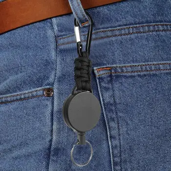 Прибиращ ключодържател, универсален комплект ключодържатели за ключове на открито, 2 бр., карабинер за ключове с плъзгаща стоманена тел за защита от загуба на