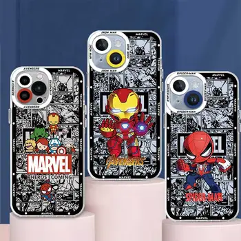 Прозрачен Калъф за телефон Xiaomi Poco X3 NFC X3Pro X4Pro M3 Pro, Мек калъф за Mi 11 Lite 11T Pro, Калъф с Анимационни Герои на Marvel Отмъстителите Херос