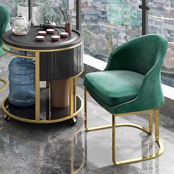 Скандинавските леки Луксозни трапезни столове за кухня, маса за Хранене, стол, направен от неръждаема стомана с високо качество на облегалката, мебели за трапезария
