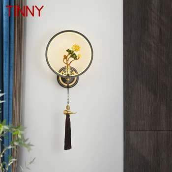 Стенен лампа TINNY Brass LED Модерен и Луксозен Тела-аплици За украса на Интериора на Дома Спални, Прикроватной нощни Шкафчета, Всекидневна, Коридор