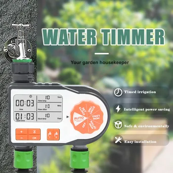 Таймер за автоматично поливане на градината Програмирани Таймер за капково напояване на градината Спринклерное обзавеждане с 2 шланговыми соединителями