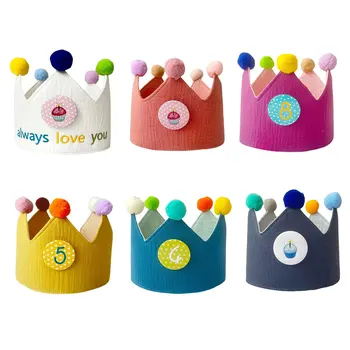 Унисекс, Рожден Ден, crown, двустранен превръзка на главата си мека шапка със сменен номер 0-9, декорация за детски рожден ден, аксесоар за шапки