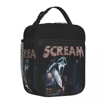 Чанта за обяд с изолация Scream, Портативен Контейнер за обяд Ghostface Movies Страшен Ужас, Фланец термоохладитель, Обяд-бокс