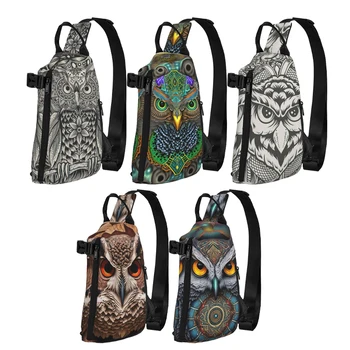 Чанта през рамо в стил сови и птици, с орнаменти във формата на мандала, нагрудная чанта през рамо по диагонал, ежедневни чанти-месинджър, пътна чанта