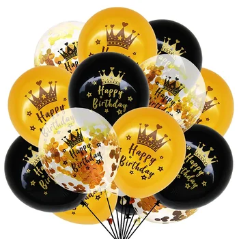 Черни Златни Латексови балони 18 30 40 50 честит рожден Ден, балони с конфети, Бутилки за рожден Ден за възрастни, бижута, аксесоари