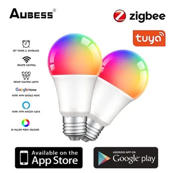 Яркост Zigbee3.0 Led светлини, гласово управление E27 110v 220v, умна лампа на английски с 